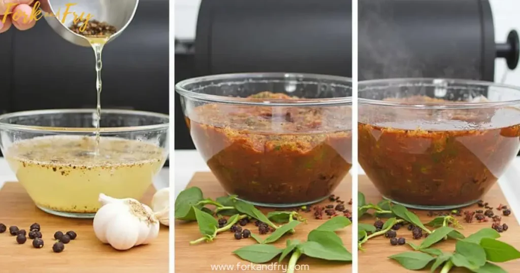 Perfectly smoked deer meat slices with a deep, smoky crust, served on a rustic wooden board.