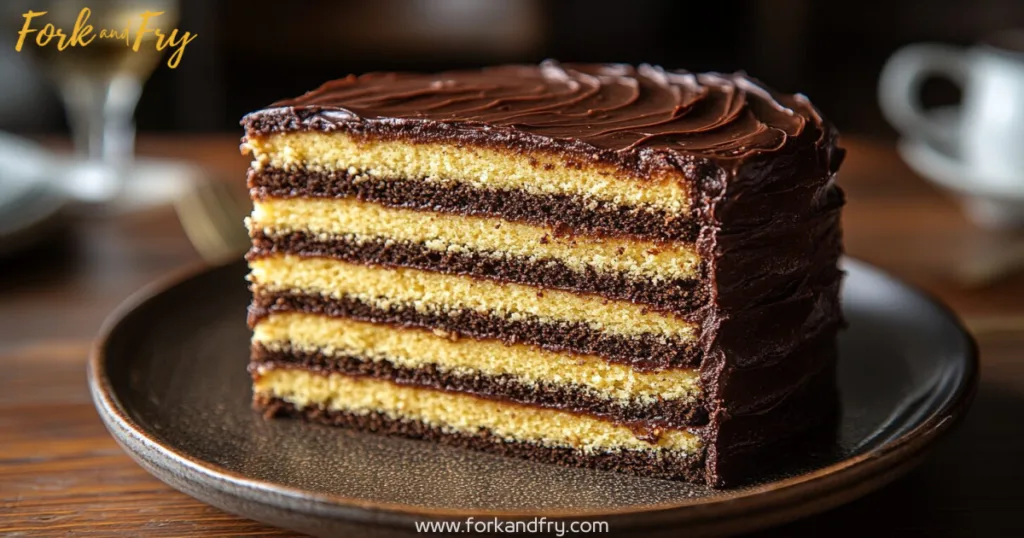 Delicate cross-section of Maryland's iconic Smith Island Cake