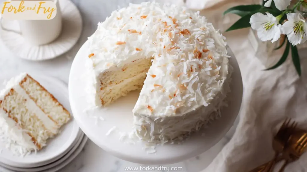 Creamy Coconut Layer Cake with Whipped Frosting