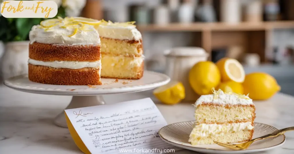 lemon mascarpone cake recipe card