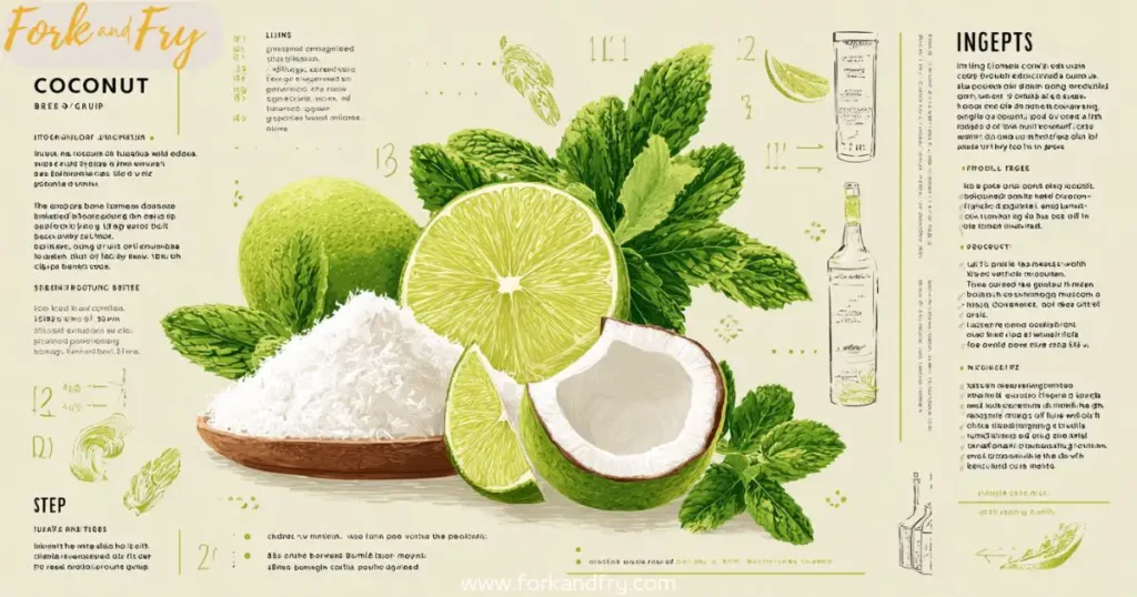 Recipe card for lime and coconut drink