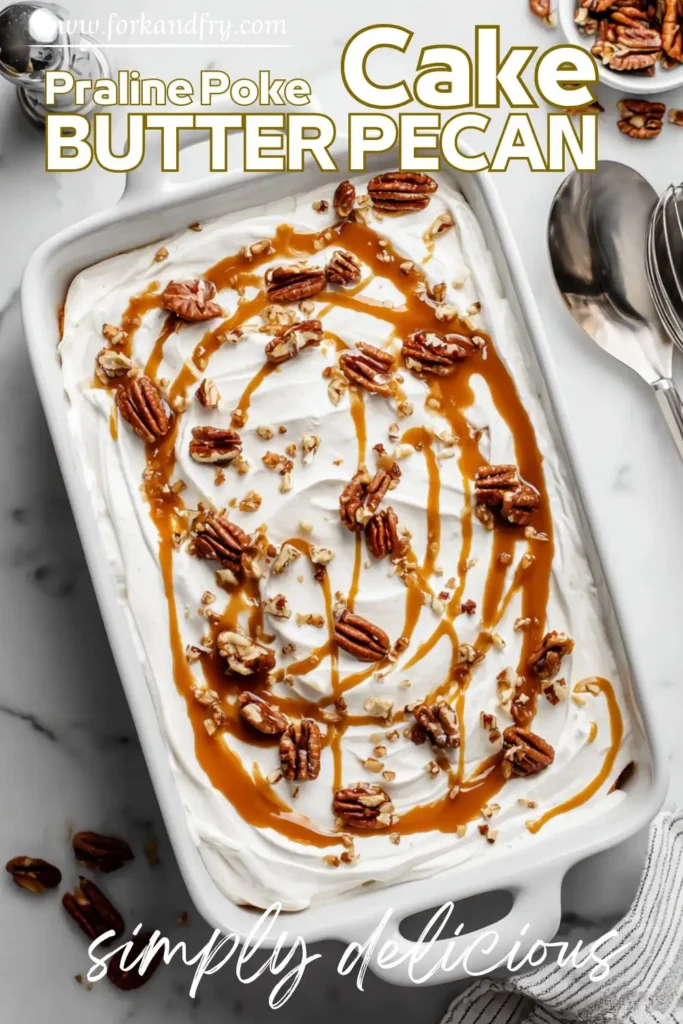 Caramel Drizzled Pecan Poke Cake