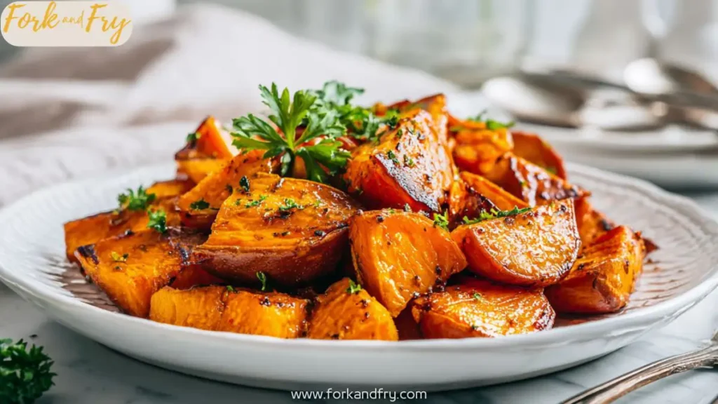 Golden Roasted Sweet Potatoes with Cinnamon and Honey