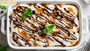 Easy Ice Cream Sandwich Cake with Fudge & Caramel Layers