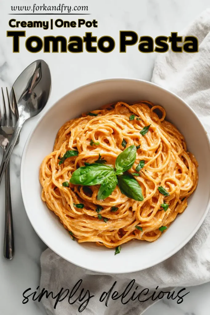Fresh Basil Tomato Cream Pasta