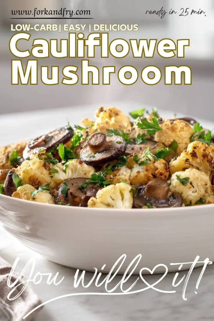 Low-Carb Garlic Mushroom Side Dish with Cauliflower Low-Carb Garlic Mushroom Side Dish with Cauliflower