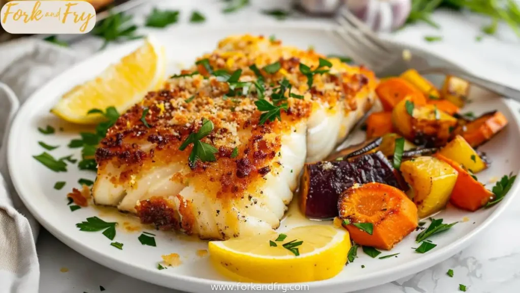 Crispy Parmesan-Crusted Cod Fillets with Lemon and Herbs