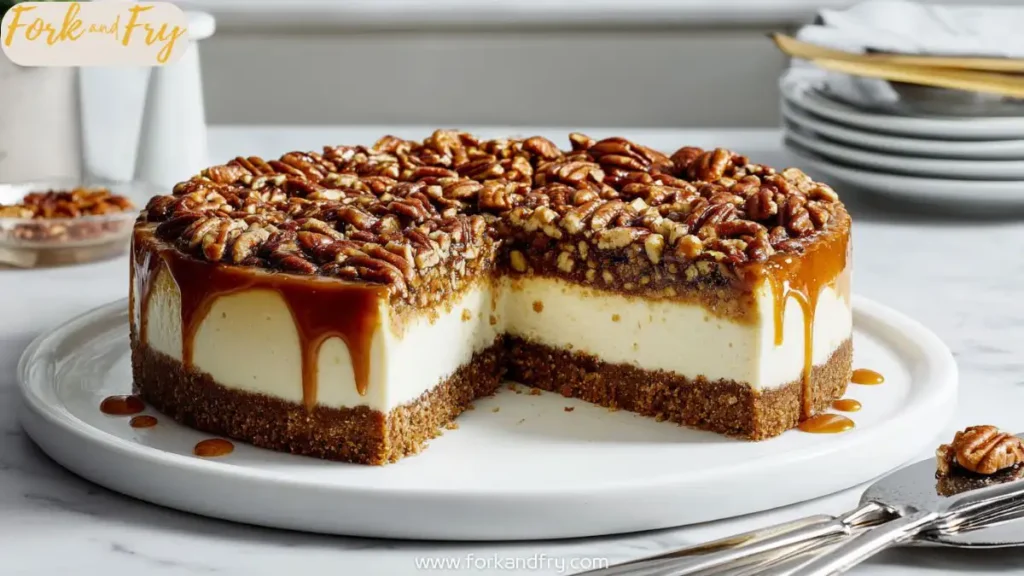 Triple-Layer Southern Pecan Pie Cheesecake
