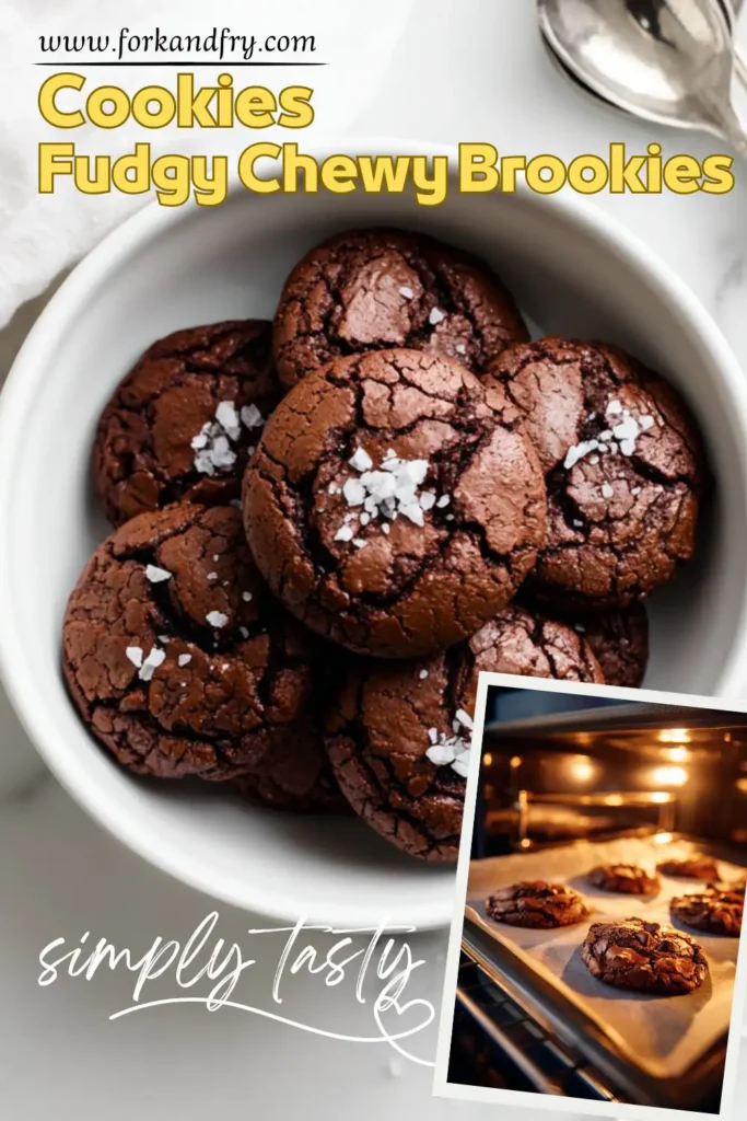 Thick and Chewy Brookie Cookies