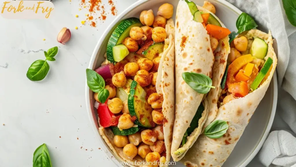 Healthy Veggie Wraps with Chickpeas & Garlic Zucchini