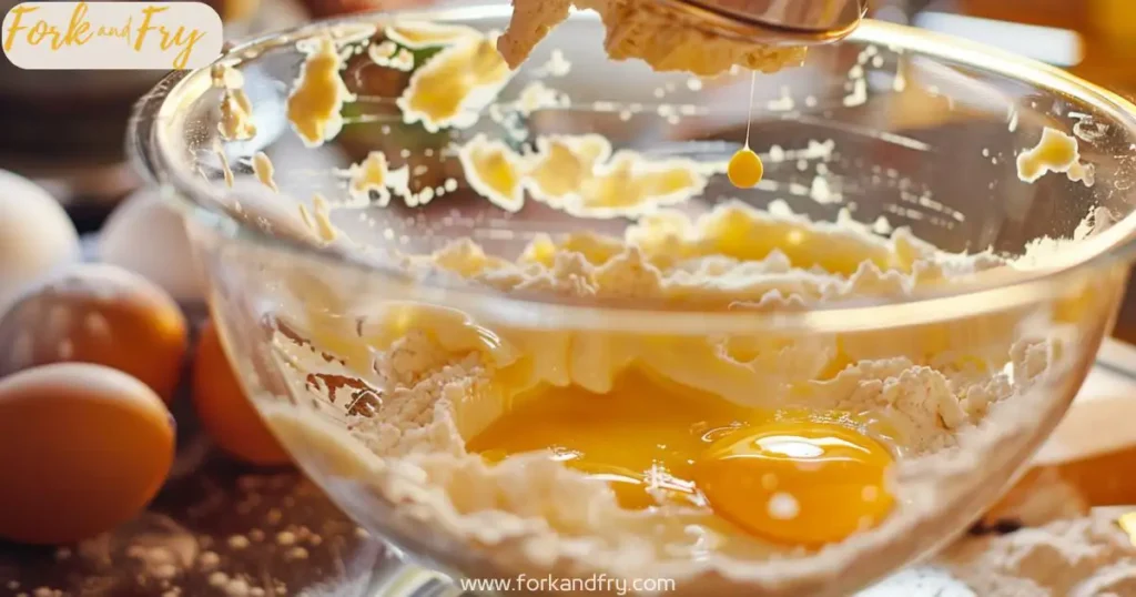 cannoli cake step1 Mixing cannoli cake batter in stand mixer