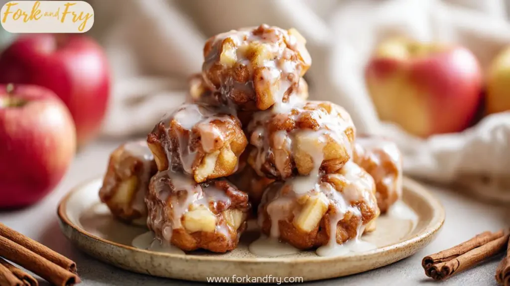 Baked Apple Fritter Bites with Cinnamon Glaze