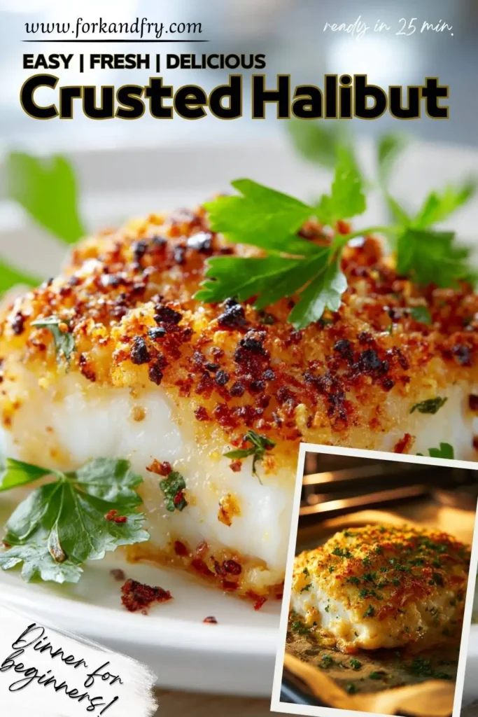 Baked Halibut with Crispy Parmesan Crust