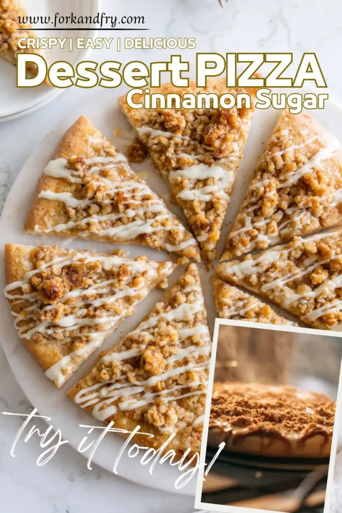 Cinnamon Crumble Pizza with Sweet Icing Cinnamon Crumble Pizza with Sweet Icing