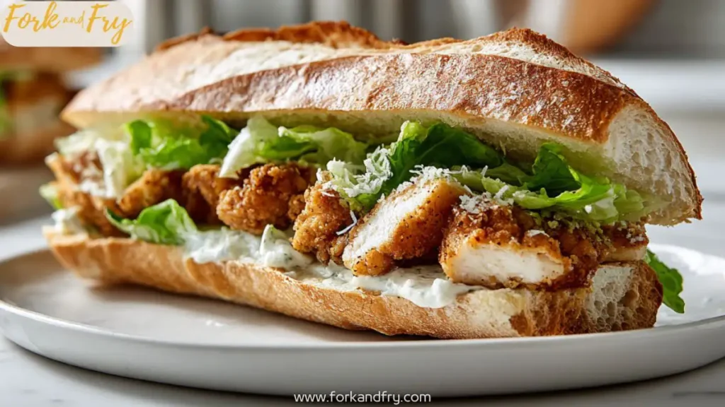 Crunchy Chicken Caesar Sandwich with Creamy Dressing