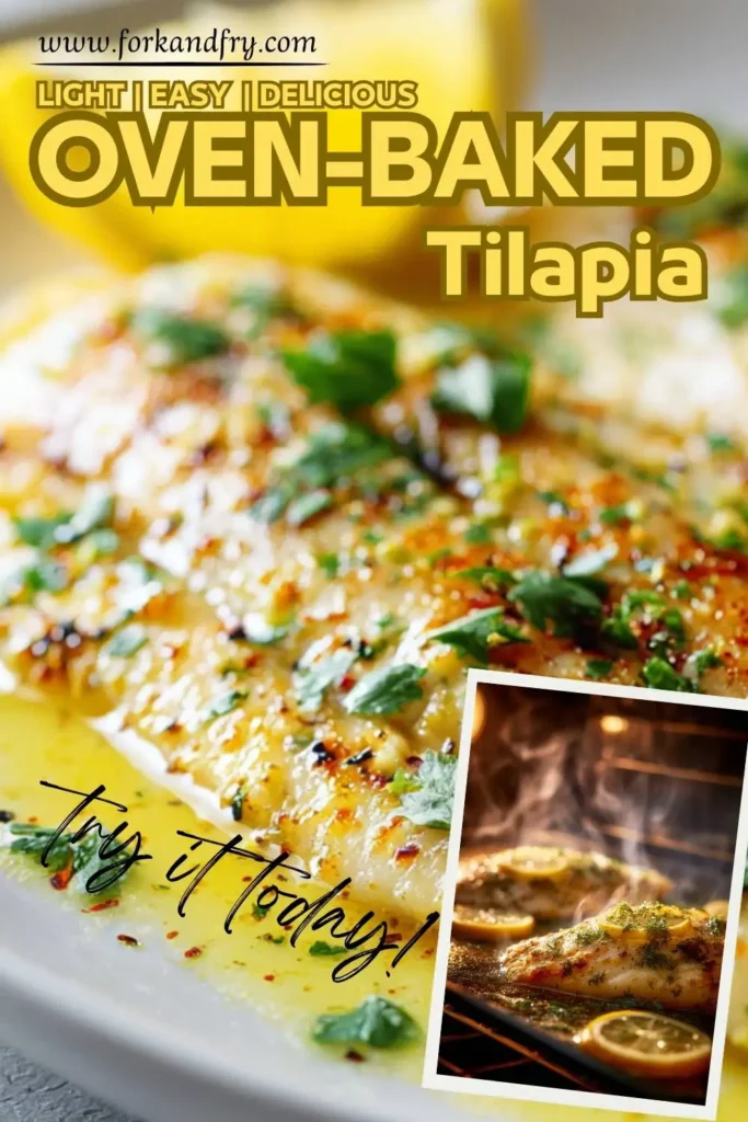 Crispy baked tilapia fillet Crispy baked tilapia fillet with golden garlic butter