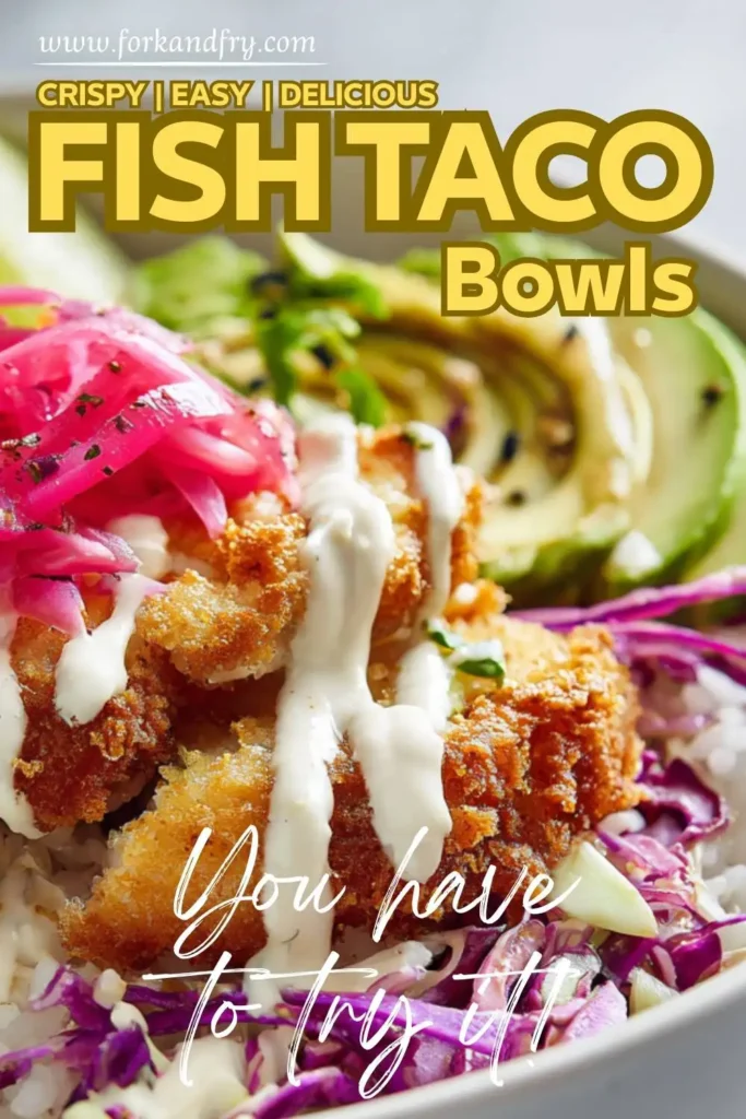 Fish taco bowl Fish taco bowl with avocado