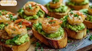 Garlic Shrimp Crostini with Avocado – Elegant Bite-Size Party Appetizer