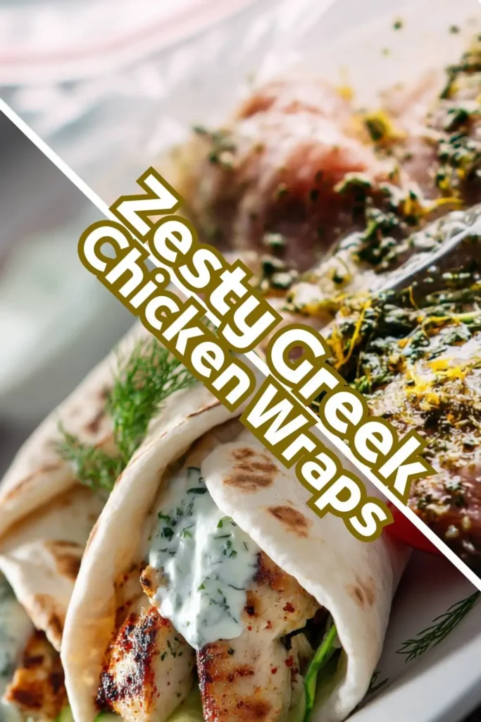 Greek chicken gyro sandwich with tomato cucumber salad