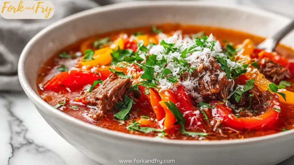 One-Pot Stuffed Pepper Soup with Ground Beef (Crockpot, Instant Pot or Stovetop)