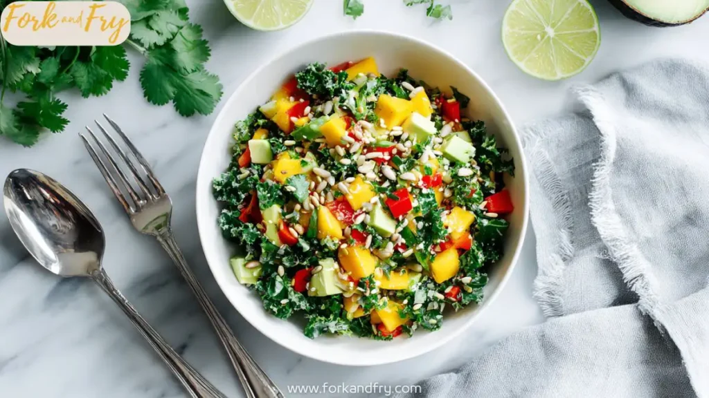 Mango Kale Salad with Cilantro Lime Dressing