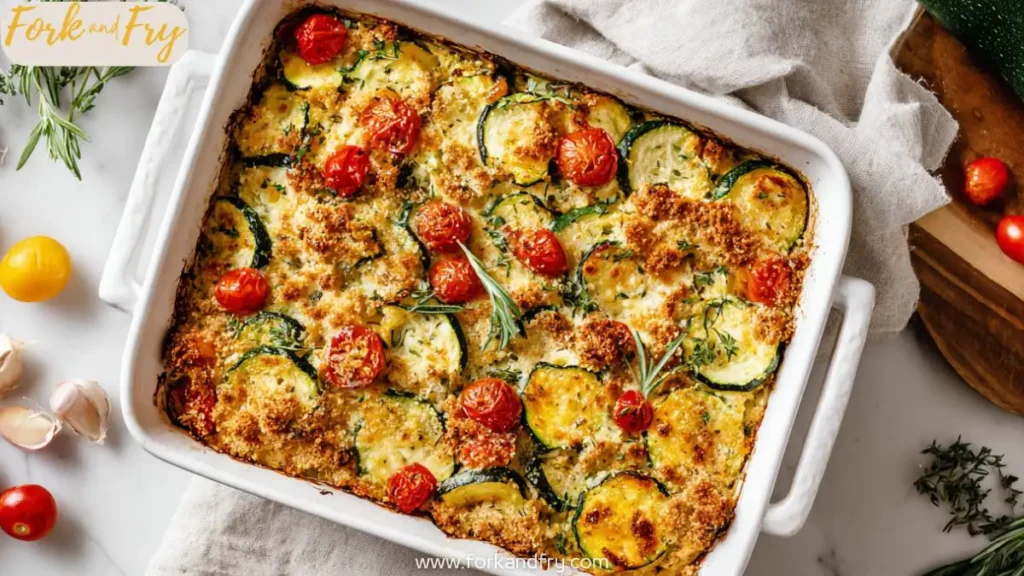 Baked Mediterranean chicken with zucchini and tomatoes