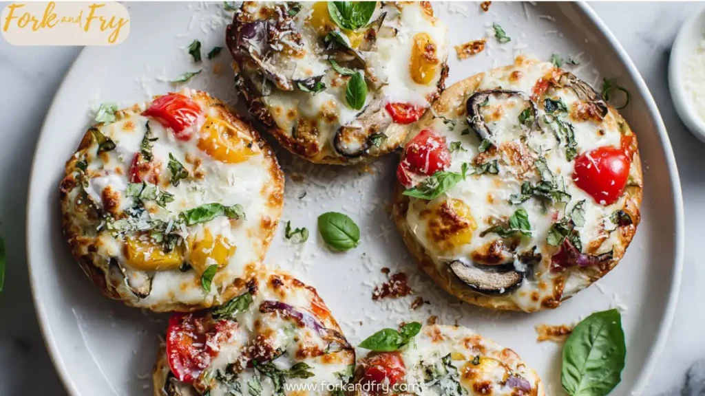 Mini Pizzas with Chicken, Vegetables, and Cheese