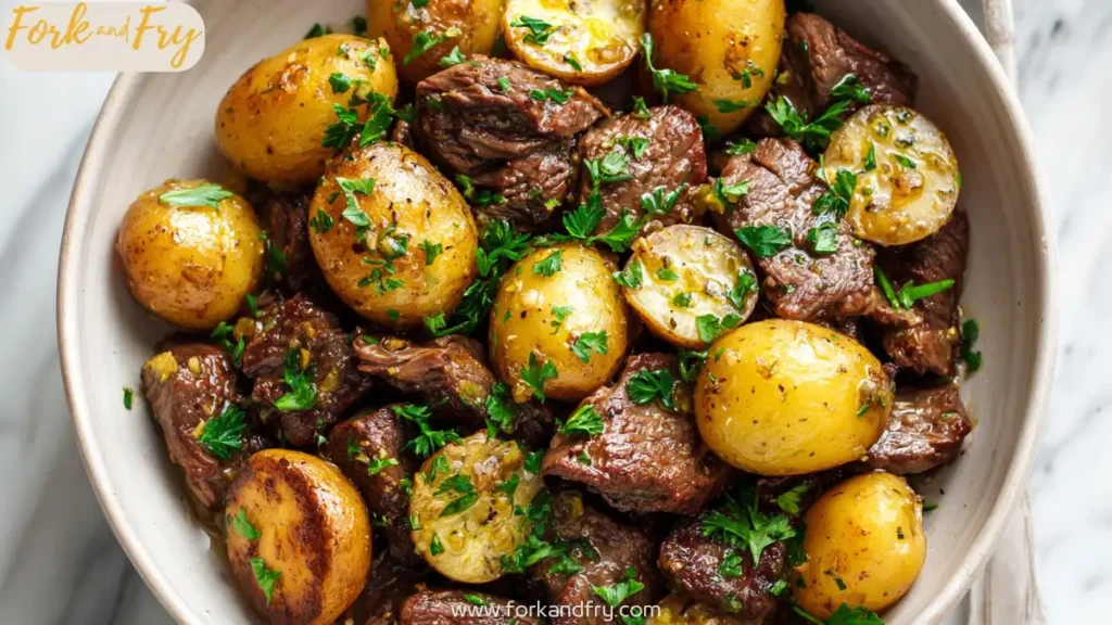 Slow Cooker Garlic Butter Beef with Potatoes