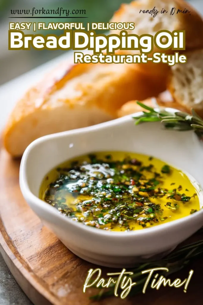 Small bowl of oil dip surrounded by crusty Italian bread