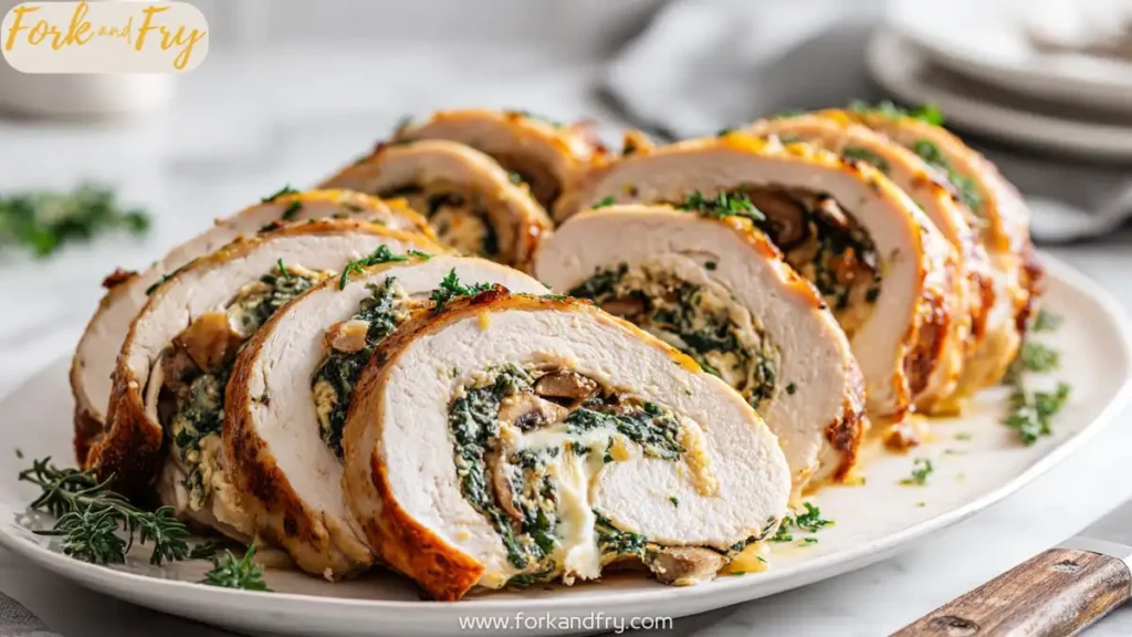 Pork-Free Stuffed Turkey Breast with Spinach and Cream Cheese