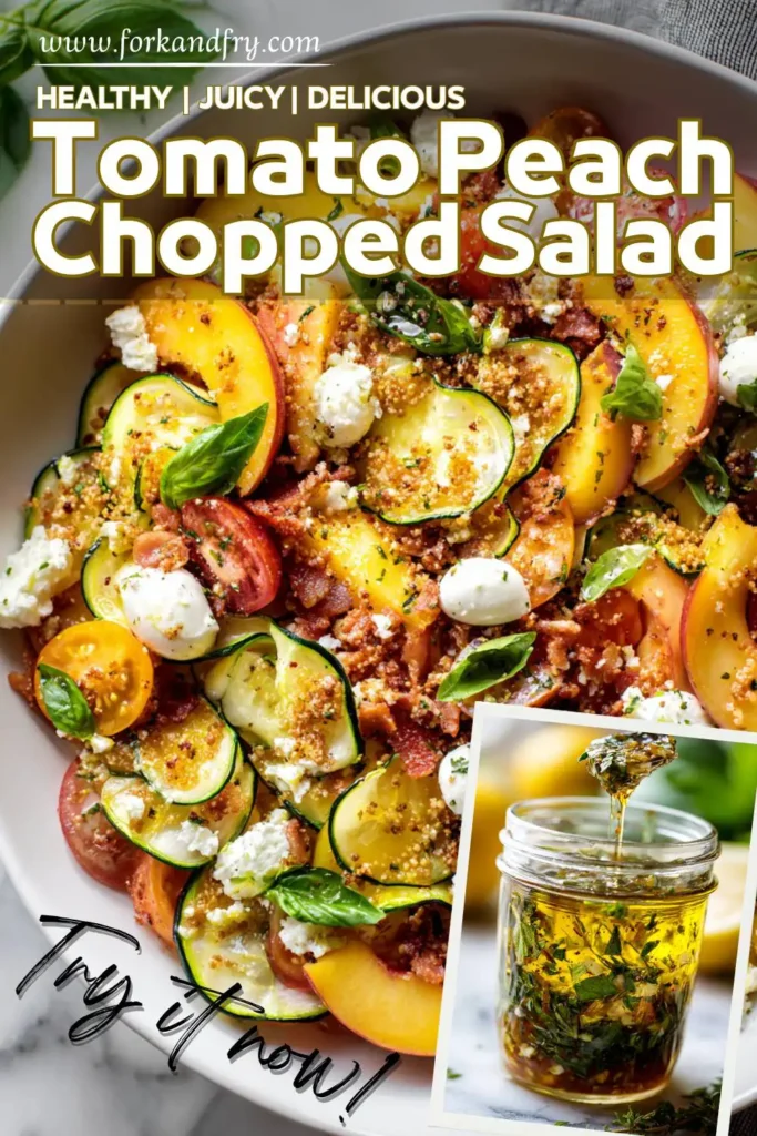 Summer Chopped Salad with Peaches and Basil Hearty Summer Chopped Salad with Peaches and Basil