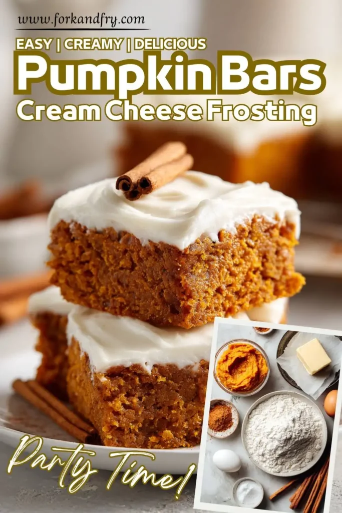 The Best Cream Cheese Frosted Pumpkin Bars
