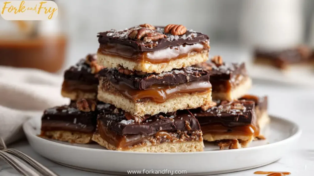 Easy Turtle Bars with Chocolate and Caramel