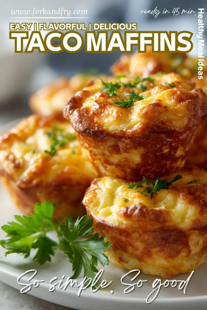 Spicy taco muffins topped with jalapeños on a white plate.