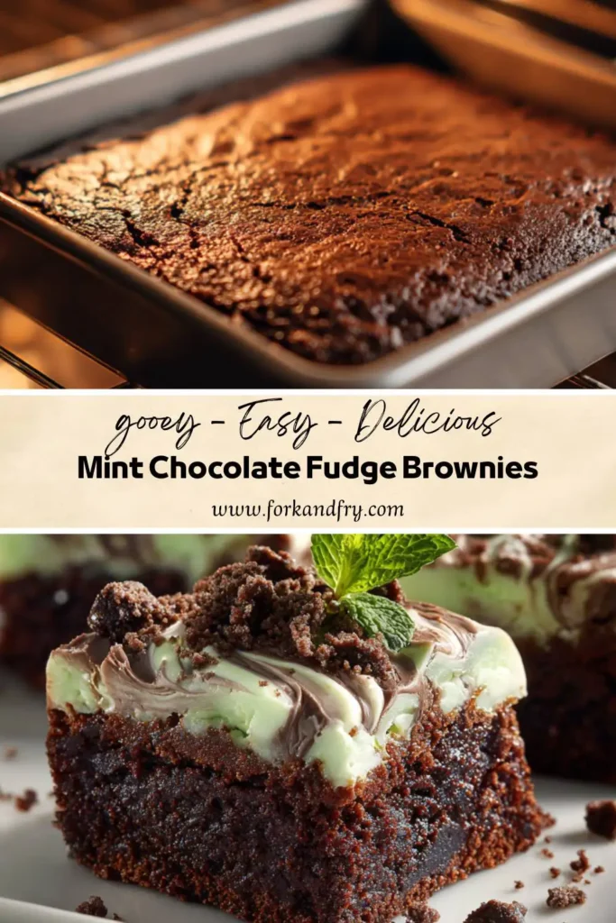 Andes Mint Brownies with Cookie Crust Brownies topped with Andes chocolate mints and crushed cookies