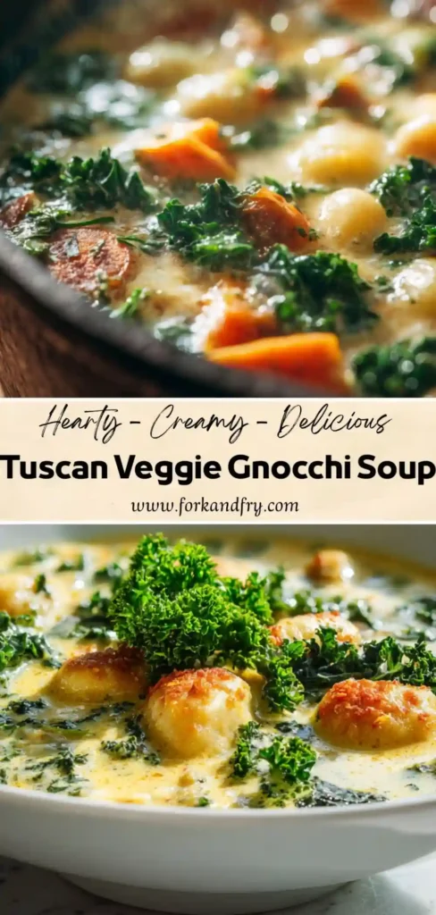 Vegan Tuscan soup served in white bowl with chickpeas and kale