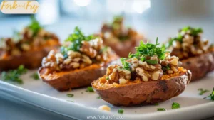 Cozy Maple Walnut Twice-Baked Sweet Potato Skins