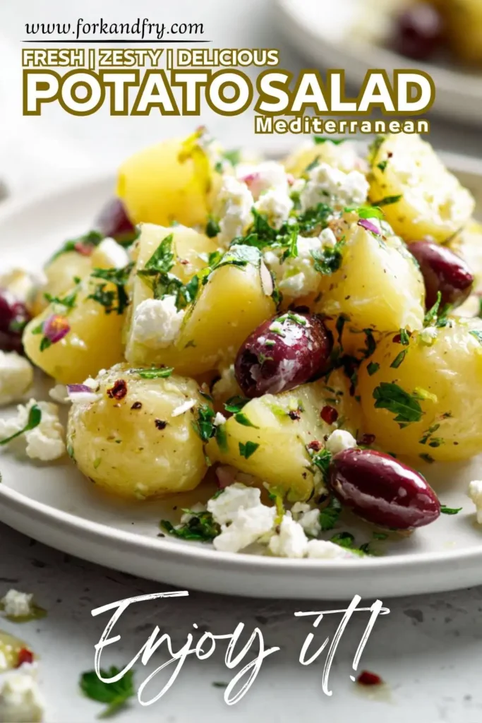 Mediterranean potato salad with extra lemon and garlic