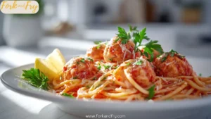 Seafood Spaghetti with Salmon Meatballs
