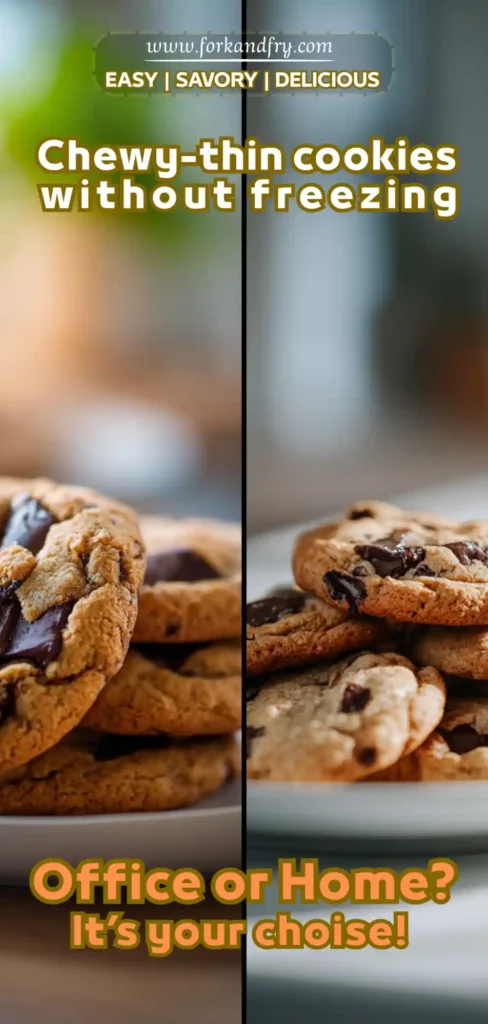 Close up of chocolate chips and chunks in golden brown cookie with chewy texture