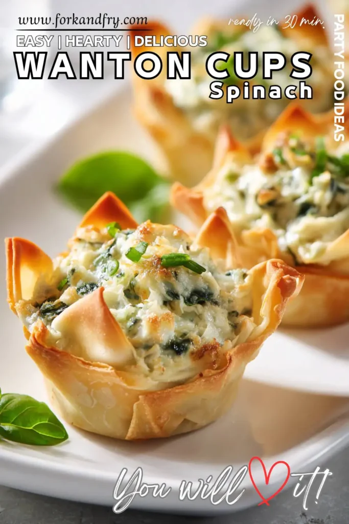Cheesy Spinach-Artichoke Wonton Cups Cheesy Spinach-Artichoke Wonton Cups