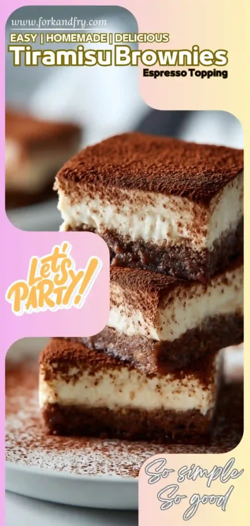 Espresso-soaked brownies with creamy layer