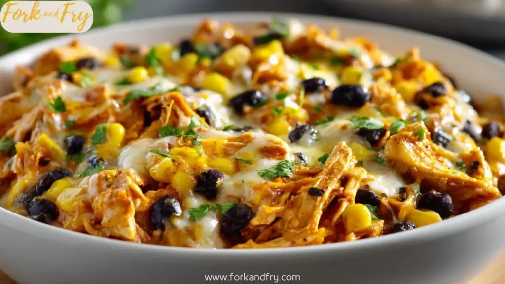 Crockpot Chicken Enchilada Casserole