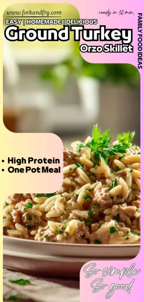 Easy ground turkey dinner idea with pasta