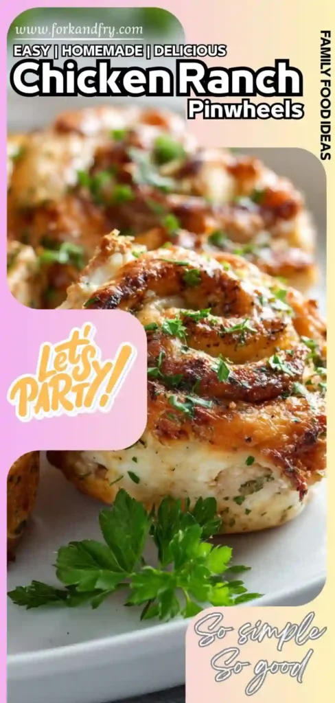 Chicken ranch pinwheels arranged on a platter