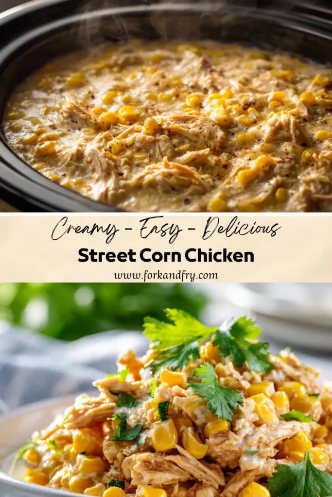 Slow Cooker Creamy Corn Chicken Cream cheese street corn chicken cooked in crockpot