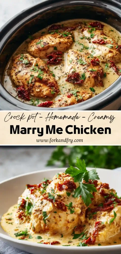 Tender crockpot chicken in creamy sundried tomato sauce