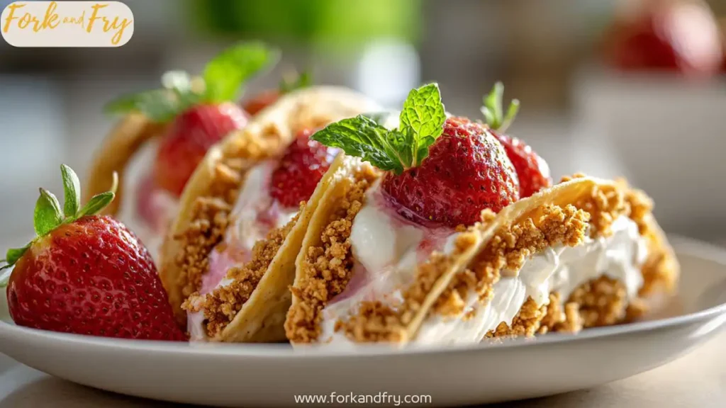 Strawberry Cheesecake Dessert Tacos