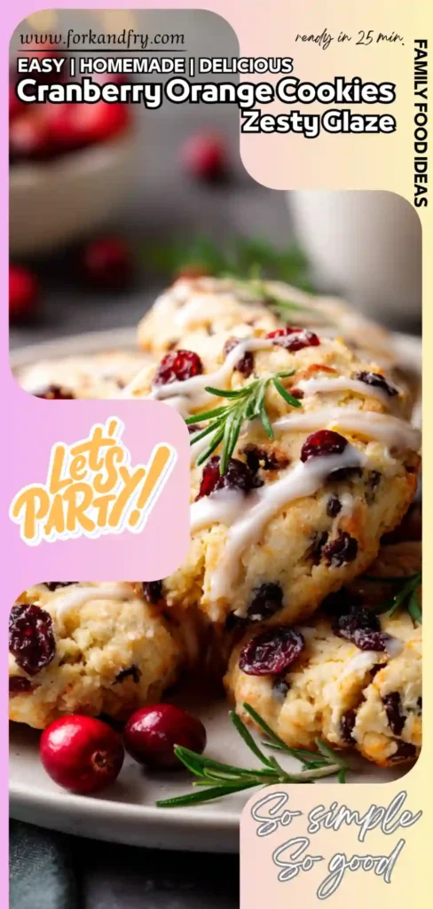 Zesty Citrus Cranberry Cookies Orange cranberry cookies with drizzle