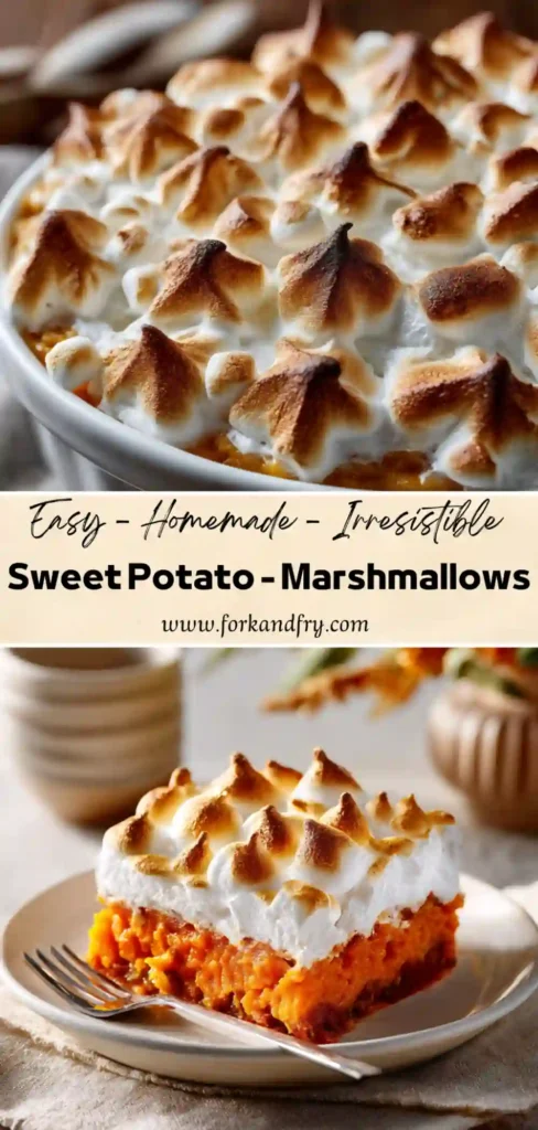 Fall Comfort Sweet Potato Casserole Meringue-topped casserole served on autumn table.